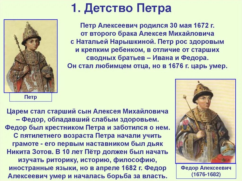 Детство петра первого 4 класс. Детство и Юность Петра 1. Детство Петра 1 4 класс. Детство Петра 1 8 класс.