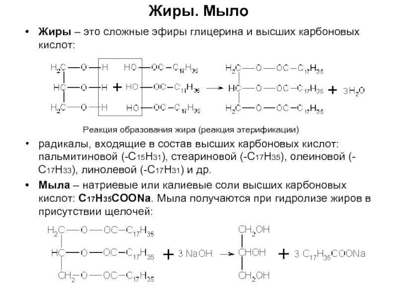 Сложным эфиром глицерина и высших. Схема реакции этерификации глицерина. Глицилсерин реакция этерификации. Реакция карбоновые кислоты сложные эфиры жиры. Глицерин и стеариновая кислота реакция.