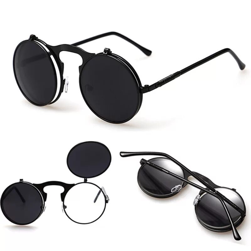 Cyber Goggles Vintage Retro Blinder Steampunk Sunglasses 50s Round Glasses COOL 