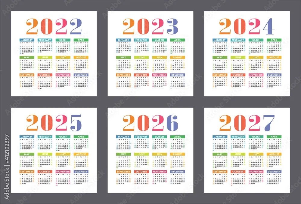 2023 To 2027 Calendar