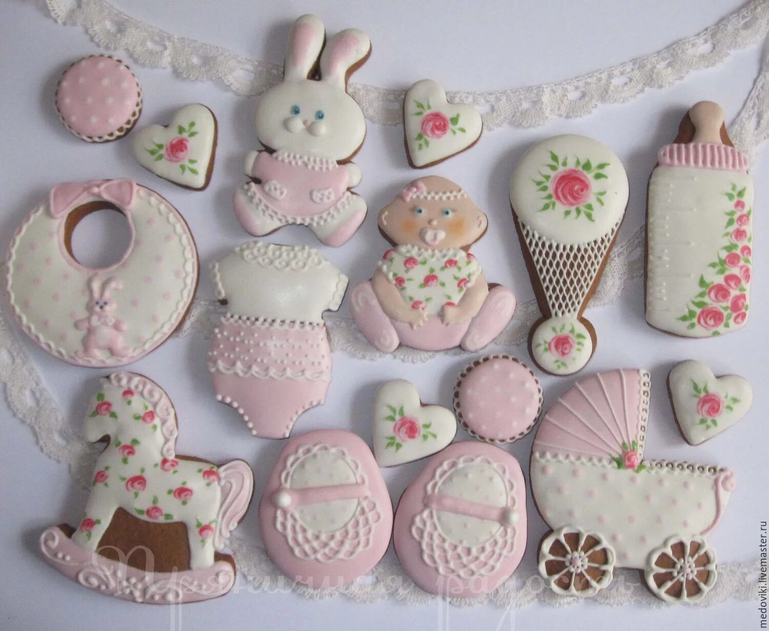 пряники на рождение девочки. пряники для новорожденной девочки. пряники на годик. печенье на рождение девочки. пряники на выписку.