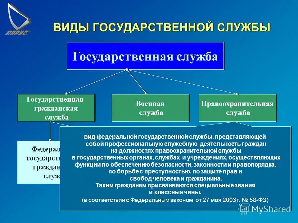 Государственная служба уровни и виды