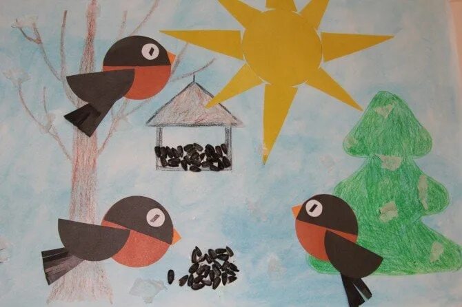 Аппликация на тему птицы в младшей группе. Аппликация зимующие птицы. Аппликация снегирь. Аппликация птицы зимой. Аппликация птицы в подготовительной группе.