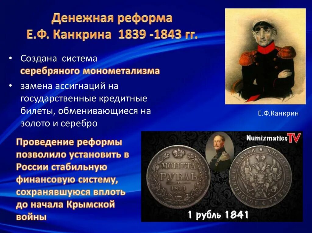 Денежная реформа участники. Денежная реформа России 1839-1843. Финансовая реформа Канкрина. Денежная реформа 1839. Денежная система Канкрина.