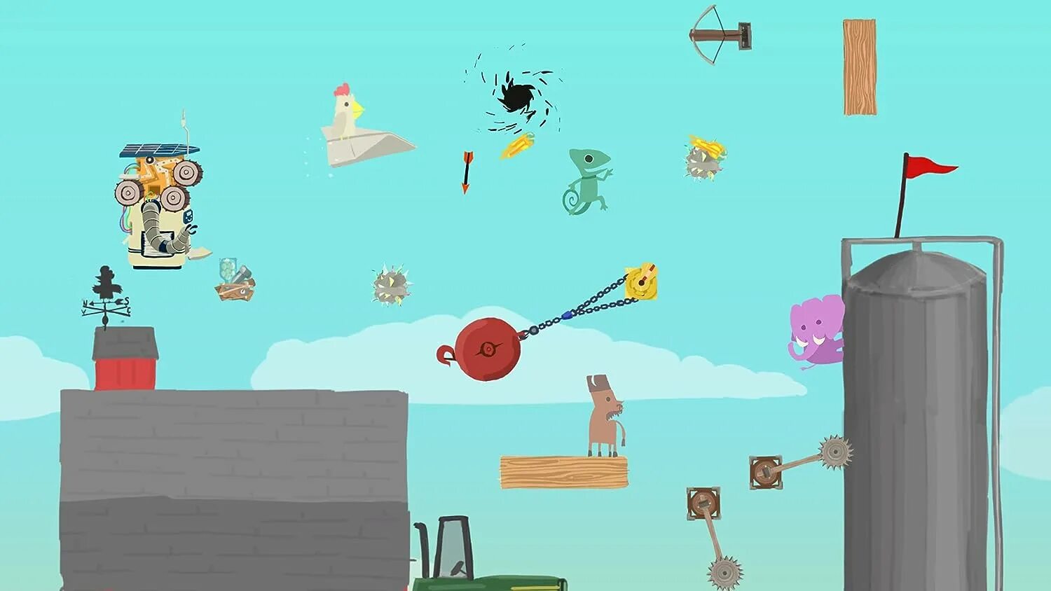 Игра похожая на чикен. Ультимейт Чикен Хорс. Игра Ultimate Chicken Horse. Ultimate Chicken Horse ловушки. Ультимате Чикен хорсе игра.