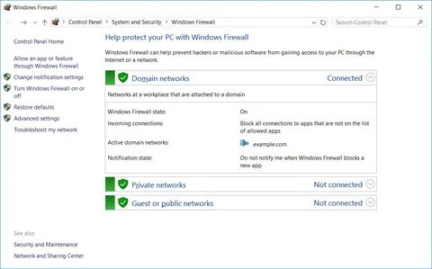 Window firewall