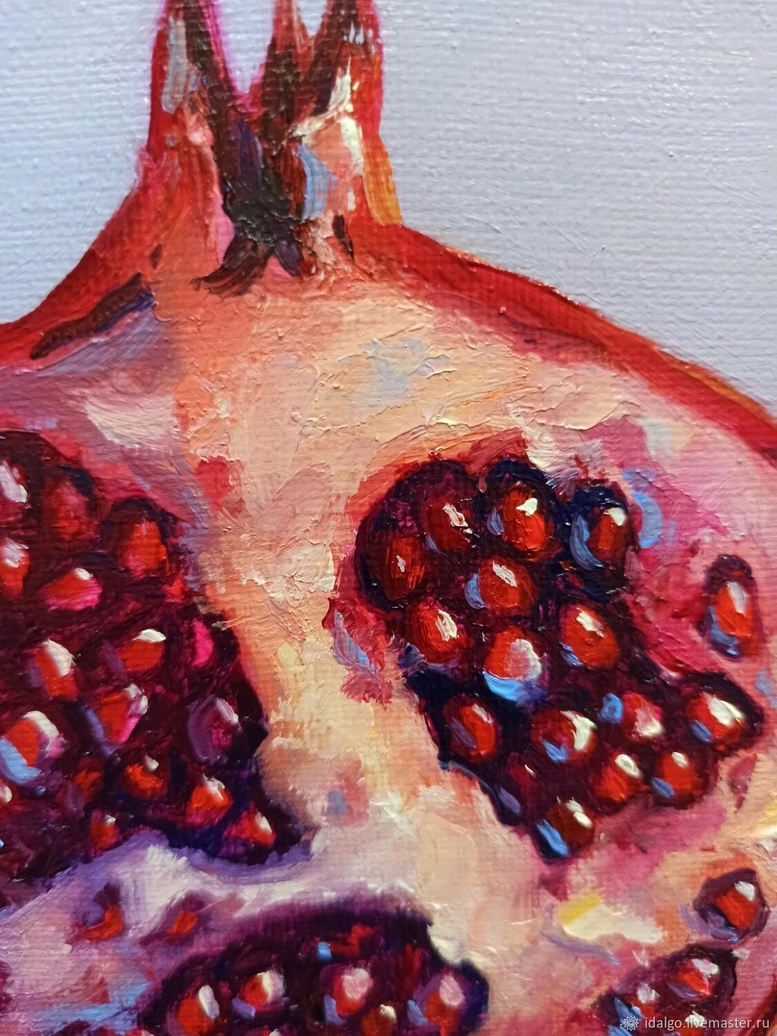 Искусственно выращенные фианиты. Гранат картина. 04732. Гранат 20. Гранат маслом мастихином.