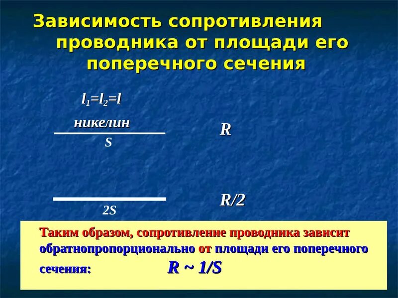 Зависимость сопротивления металлического проводника. Зависимость сопротивления проводника от площади поперечного сечения. зависимость сопротивления проводника от длины и сечения. удельное сопротивление проводника поперечного сечения. зависимость сопротивления от длины проводника и от площади сечения.
