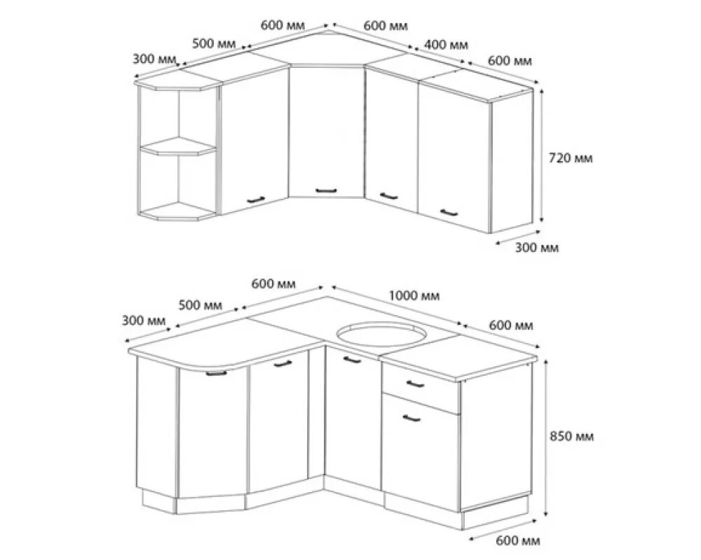 Угловой модуль кухни 600 габариты. Ширина кухонных шкафов стандарт угловой. Угловой кухонный модуль под мойку чертежи с размерами. Стандартные Размеры углового навесного шкафа кухни.
