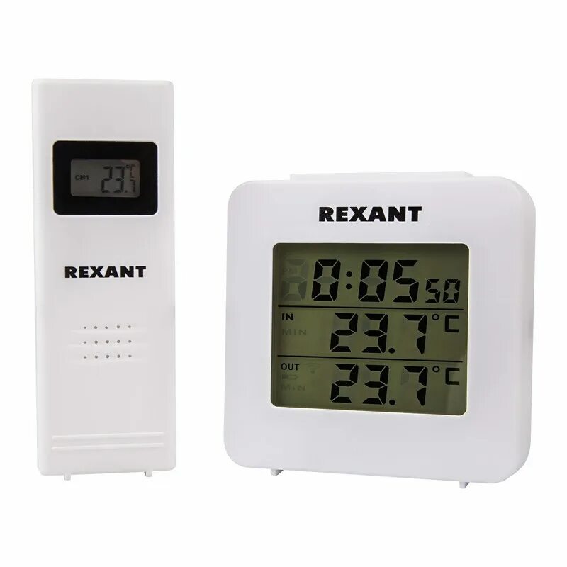 Электронные термометры с беспроводным датчиком. Метеостанция rexant 70-0592. термометр rexant 70-0592. метеостанция rexant с часами и беспроводным выносным датчиком fr-003.