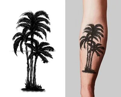 Double palm tree tattoo