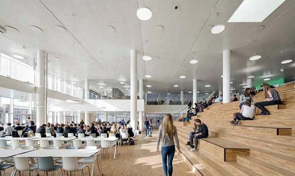 Школа международного уровня. Школа в дании open space. orestad gymnasium в дании.