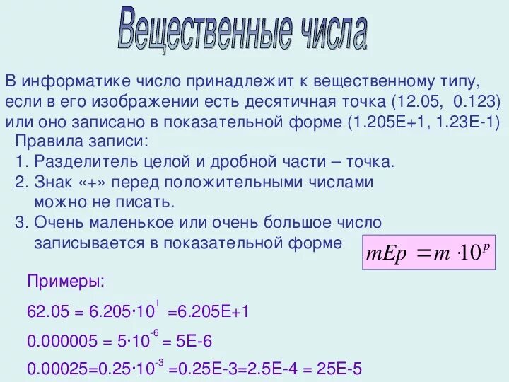 Вещественные числа задача. Вещественное число в информатике. Вещественные числа пример Информатика. Числовой вещественный Тип в информатике. Типы чисел в информатике.