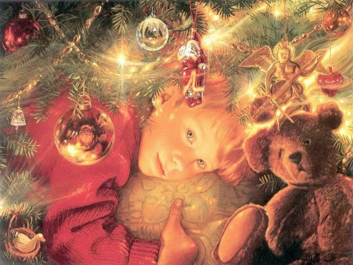 Ночь рождеством картинки. Донна Грин картины Рождество. Новогоднее чудо. Рождественская сказка. Волшебное Рождество.