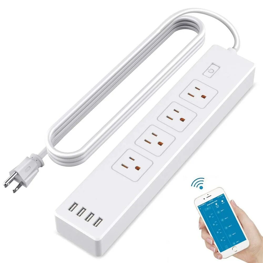 Умный сетевой фильтр. Wifi smart power strip. удлинитель с usb портами. умный удлинитель. беспроводной удлинитель.