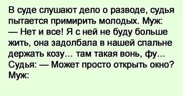 Развестись быстро без мужа. Анекдоты про развод. Юмор про развод с мужем. Слушается дело о разводе анекдот. Анекдот причина развода.