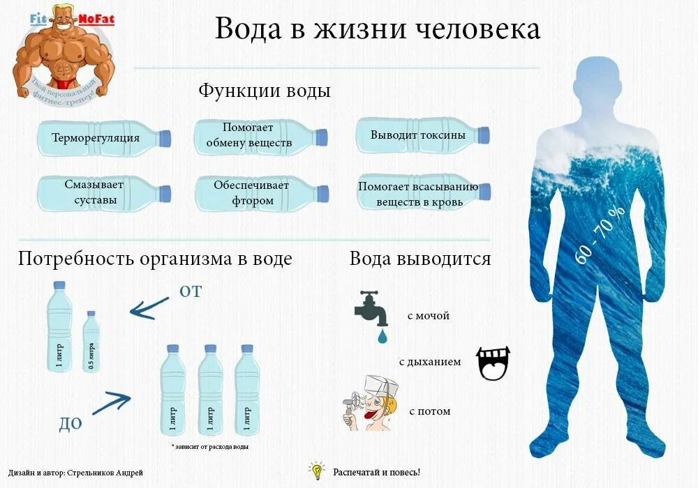 Сколько выходит вредный. Вода в организме человека. Ода в организме человека.. Количество воды в организме человека. Важность воды для организма.