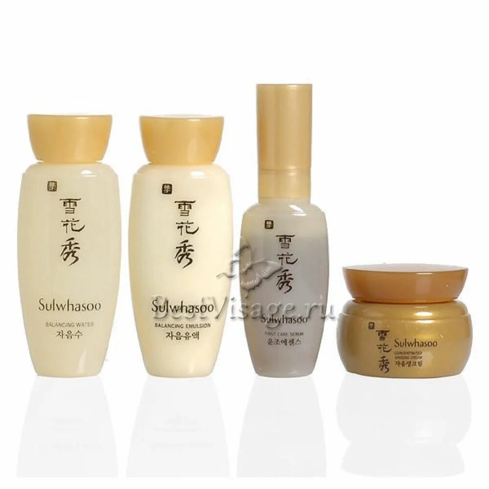 Лучший корейский бренд для лица. Набор миниатюр Sulwhasoo Basic Kit. Антивозрастной набор миниатюр Sulwhasoo Basic Kit 4 items. Sulwhasoo набор миниатюр. Sulwhasoo мини набор.