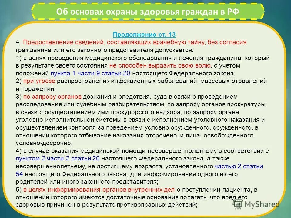 11. ст 13 охрана здоровья. сохранение врачебной тайны. контроль в сфере охраны здоровья включает. 11.