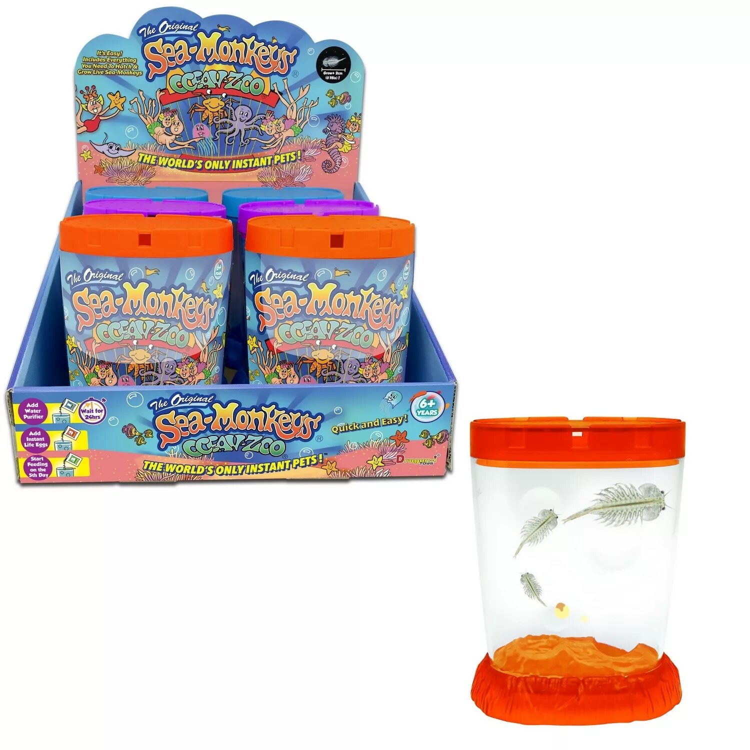 1toy / аквариум Sea-Monkeys. Набор Sea Monkeys аквариум. Artemia Salina Sea Monkeys. Живые икринки креветок Sea Monkeys. Набор для выращивания живых