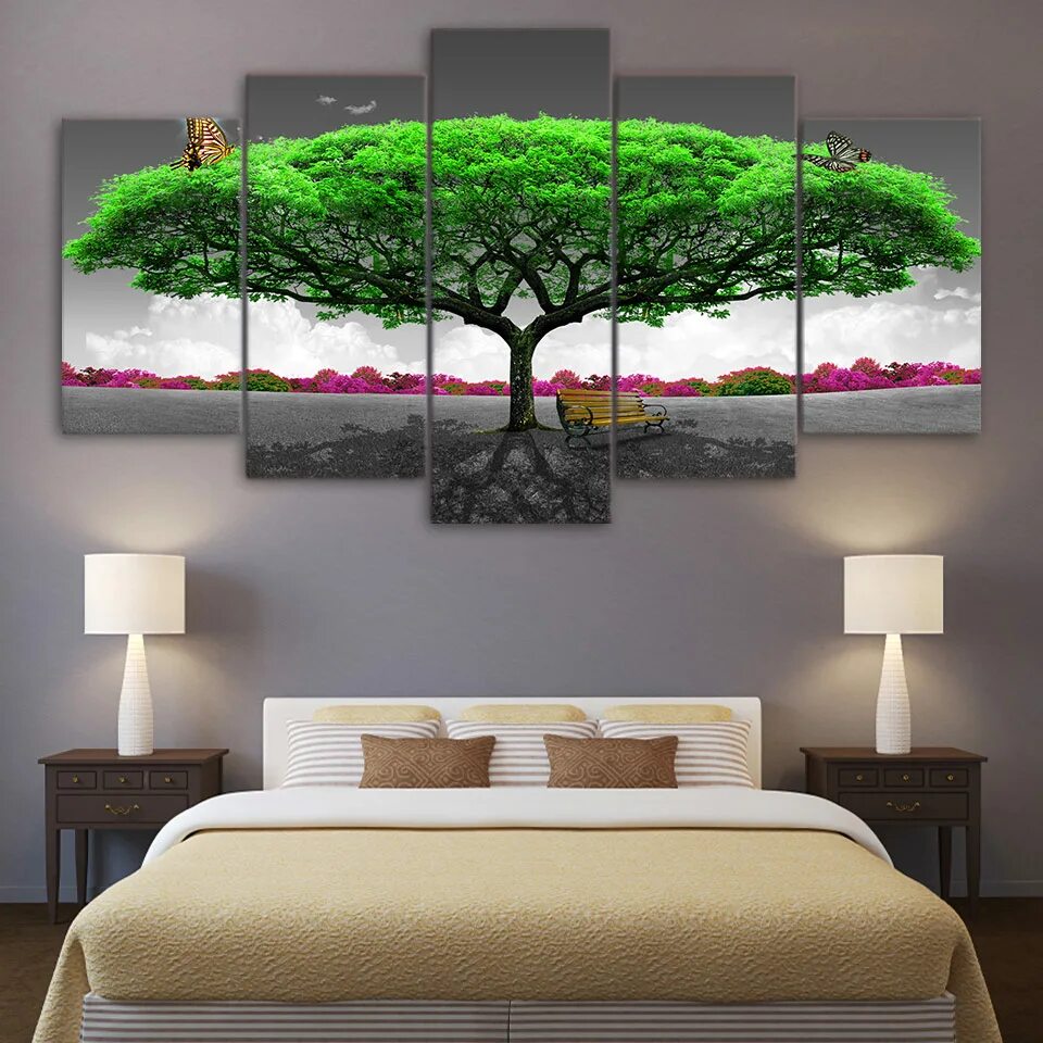 Купить плакаты на стену. Картины в комнату. Панно на стену в гостиную в современном стиле. Интерьерная картина дерево. Интерьерная картина в зеленую спальню.