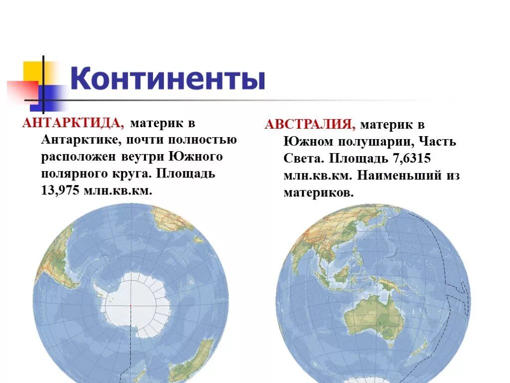 В каких полушариях лежит материк. Материки Южного полушария. Материк целиком расположен в Южном полушарии. Южное полушарие Австралия. Карта Австралии и Антарктиды.