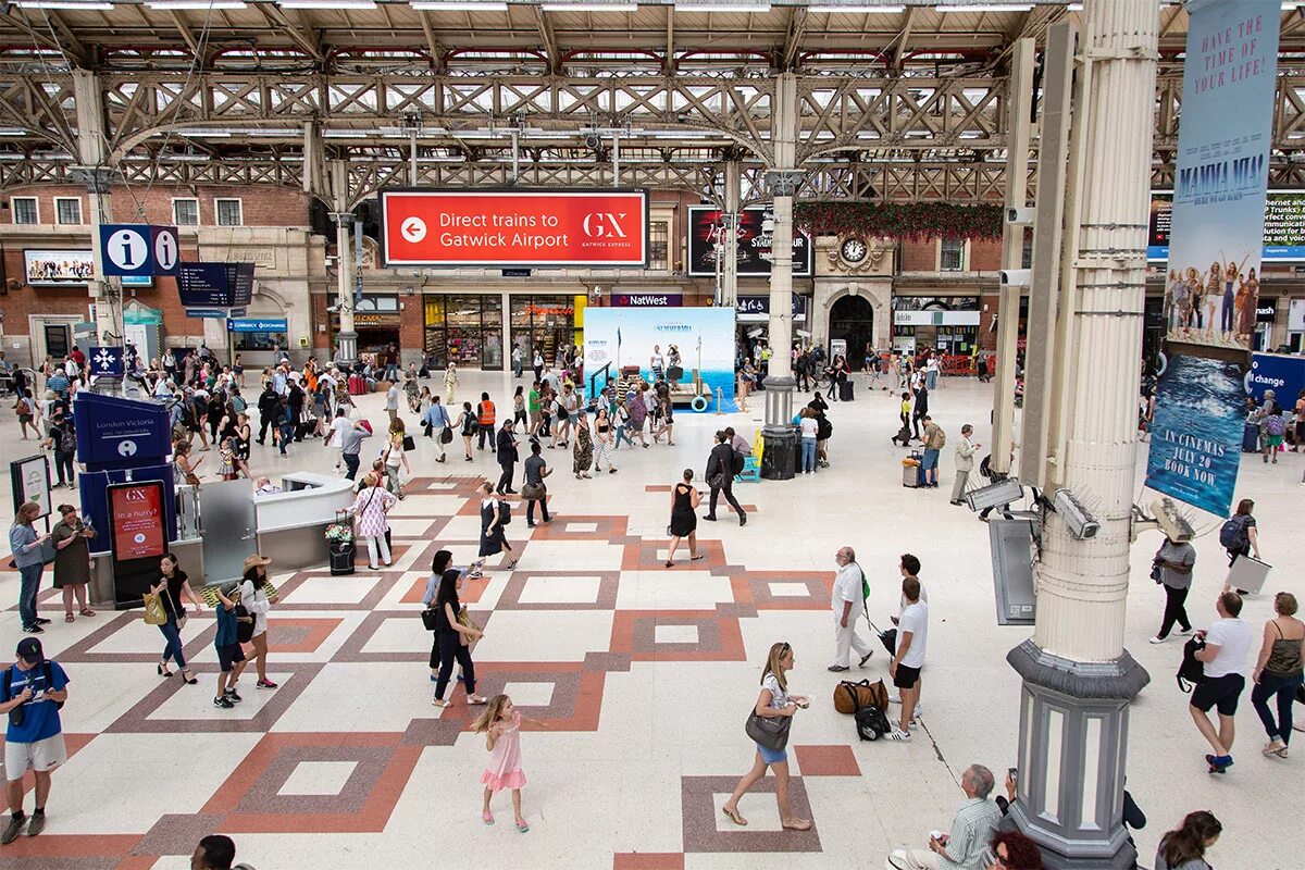 Victoria Train Station London. Stratford Station Interior.