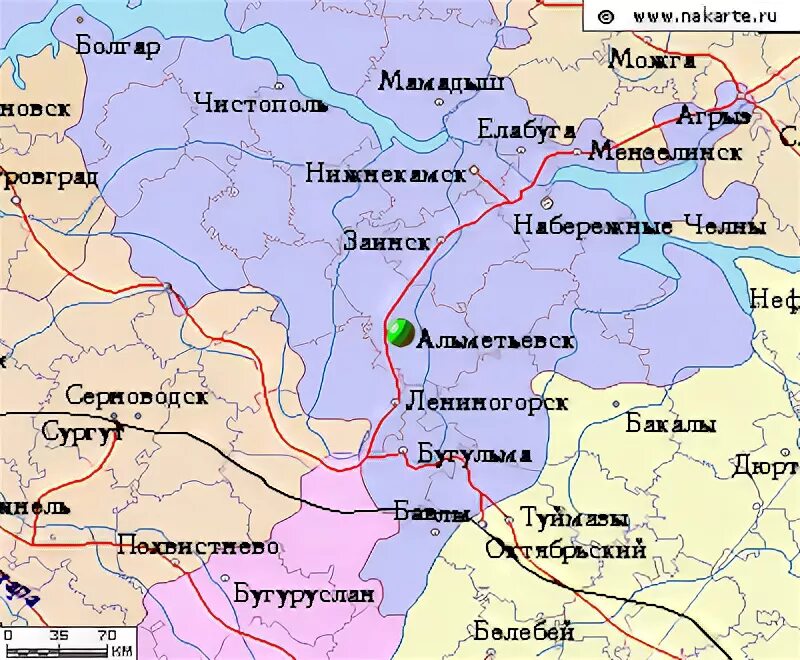 Тюмень елабуга расстояние