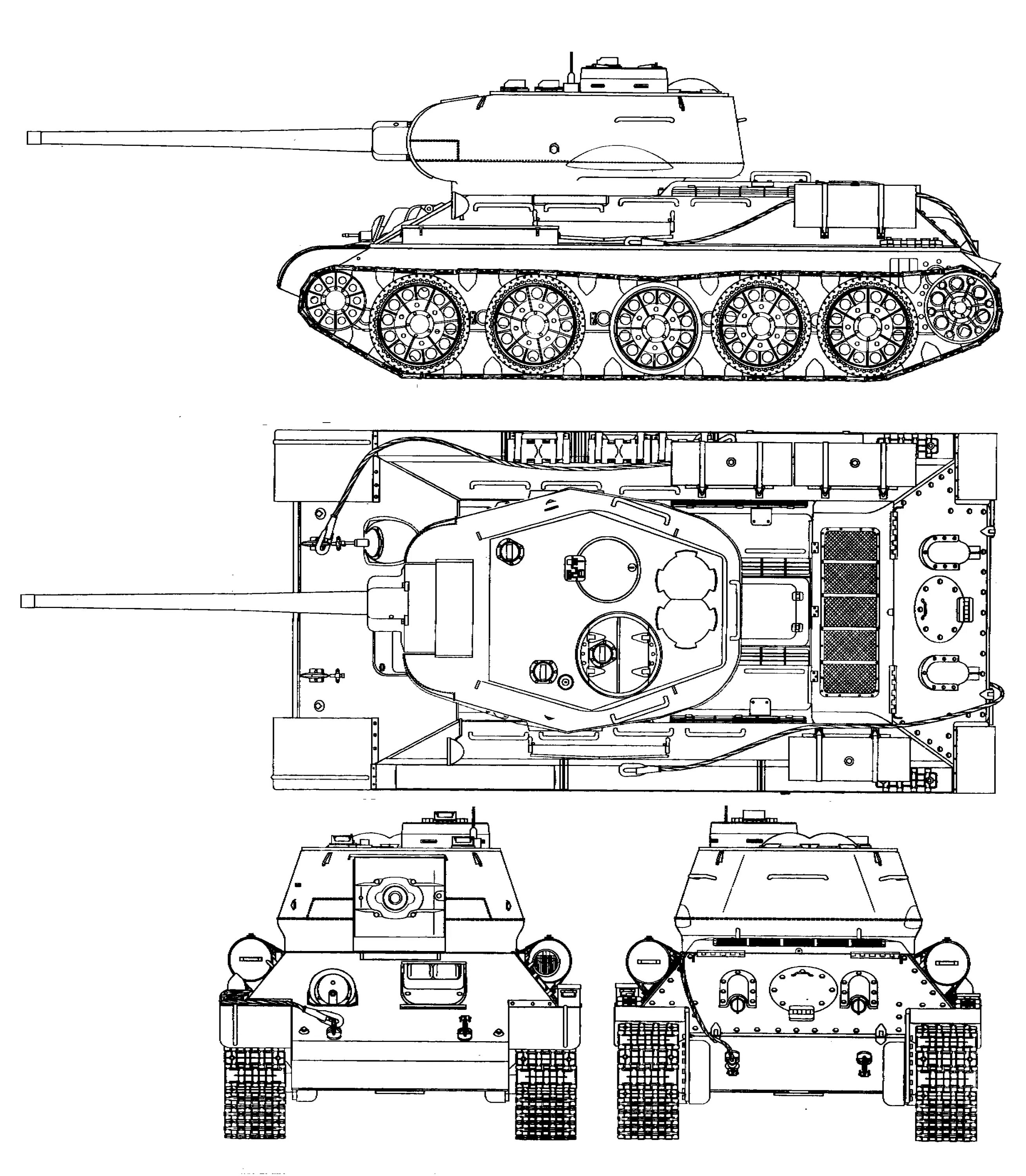 Т 34 чертеж