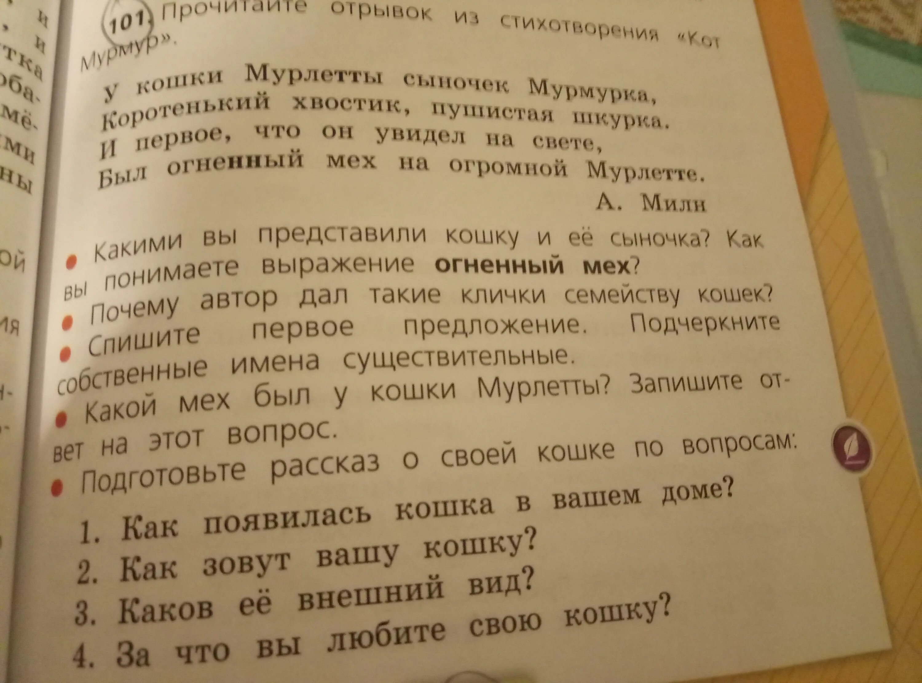 У кошки мурлетты сыночек. У кошки Мурлетты сыночек Мурка. У кошки Мурлетты сыночек Мурмурка подчеркните имена существительные. Стих почему кошку назвали кошкой. Стих у кошки Мурлетты.