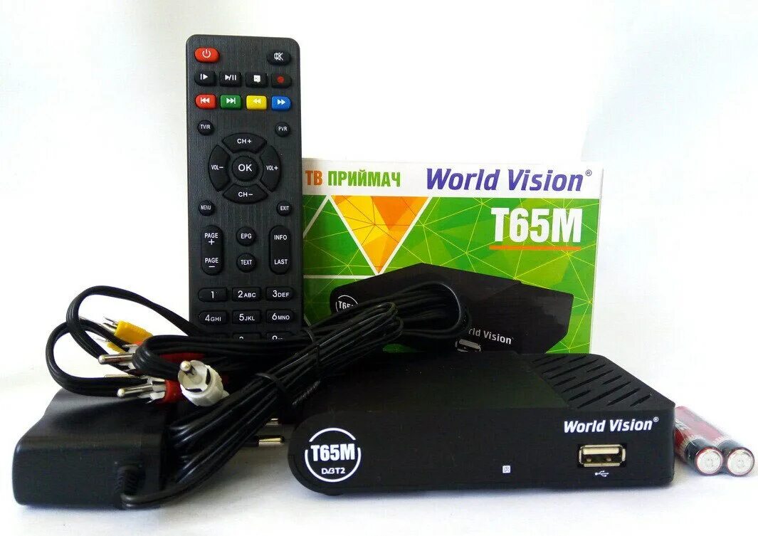 World Vision t65m. T65m приставка World Vision. Ресивер World Vision t65м. DVB-t2 приставка World Vision t65m Black.