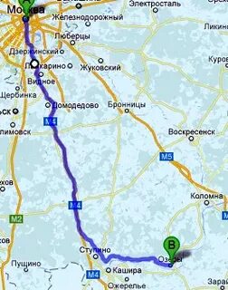Расстояние от москвы до зарайска