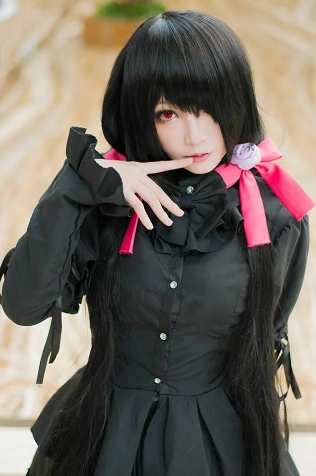 Asian cosplay girl. Kurumi Tokisaki косплей. Кигуруми Токисаки косплей.