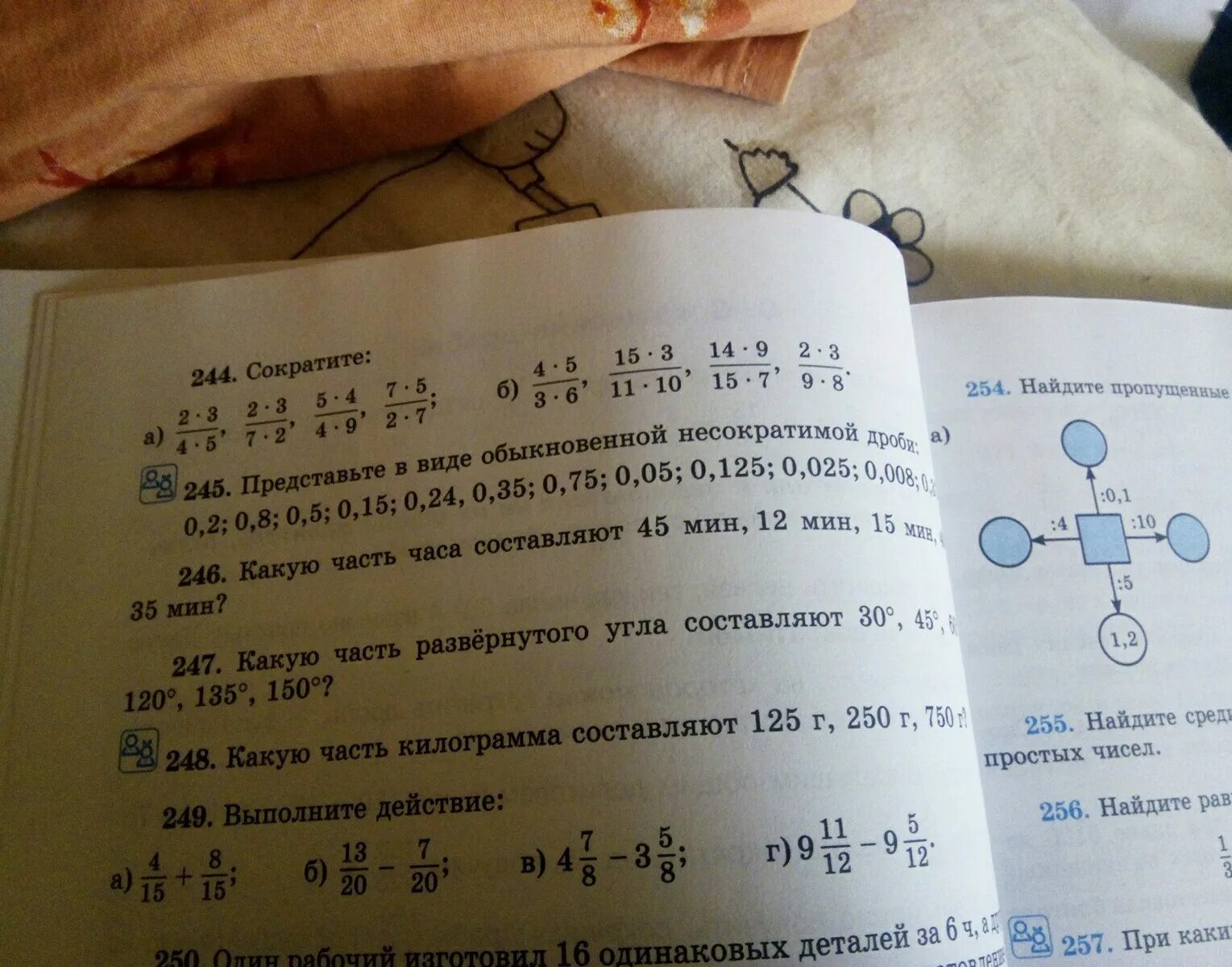 Сравните числа 245 и -246. Математика страница 62 номер 244