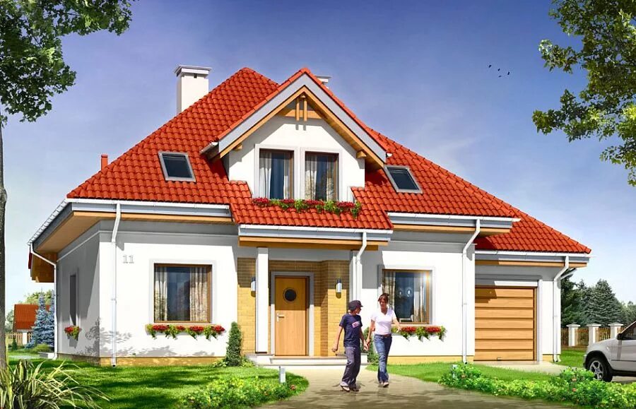Проект домов одноэтажных мансардный крыша LK&676 167.60 m2 Projekt domu wielorodzinnego projekty domów