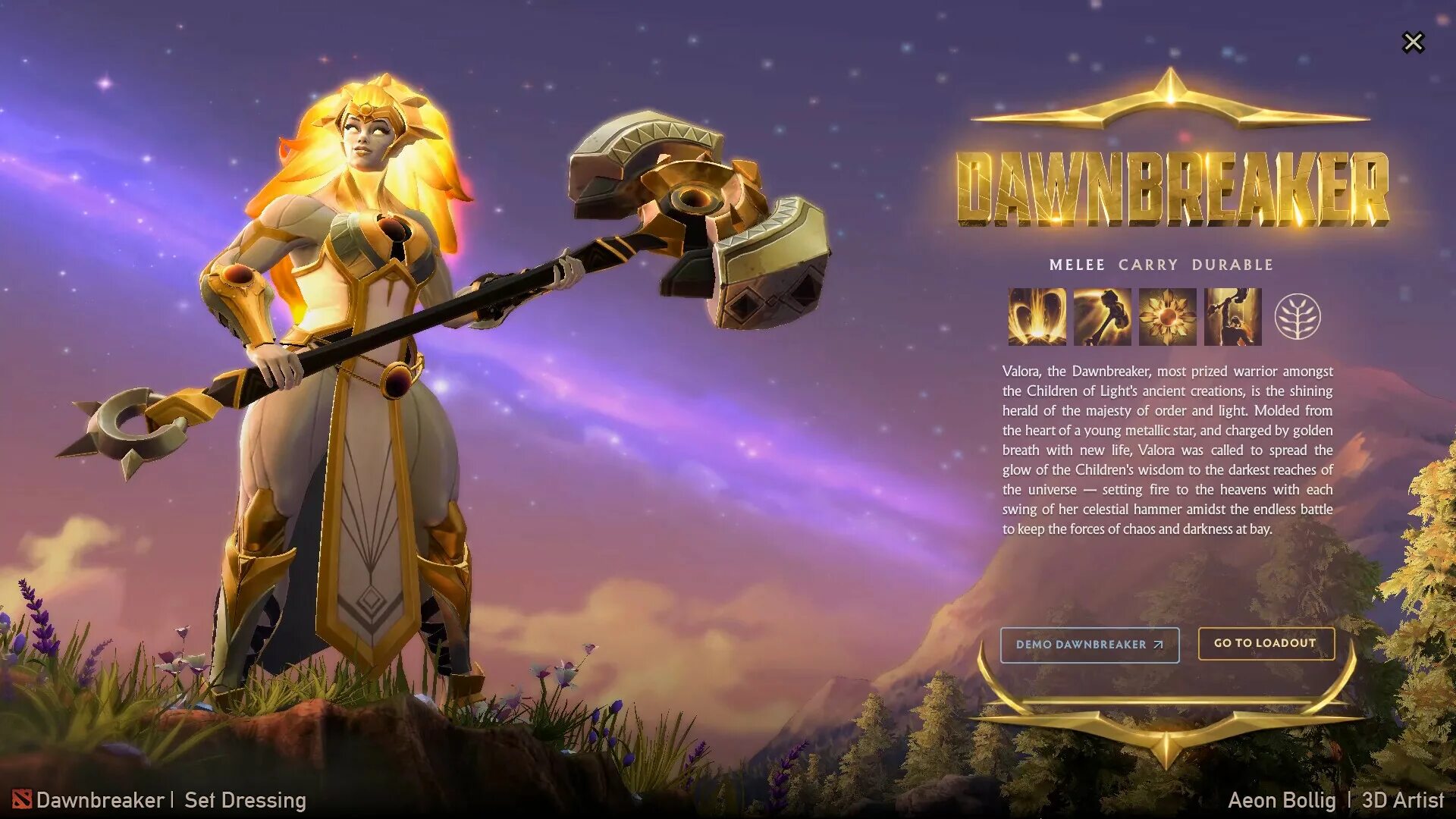 Дб дота. Dawnbreaker dota 2. новый герой дота 2 dawnbreaker. down breaker dota 2. валора дота.