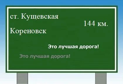 Расстояние до кореновска