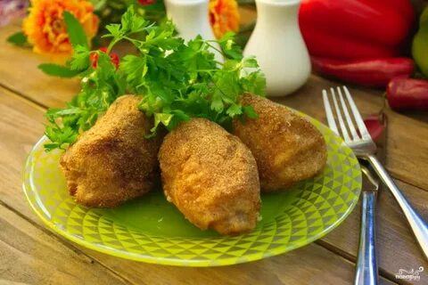 Котлеты по киевски с грибами