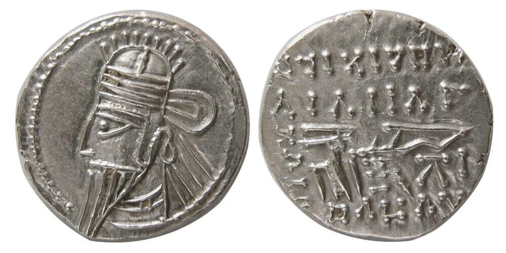 Lot 18. Драхма Парфия Вологез. Mithradates III Drachm. Вологез v. Cc Coins for sale.