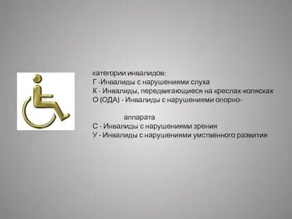 Категории инвалидов таблица