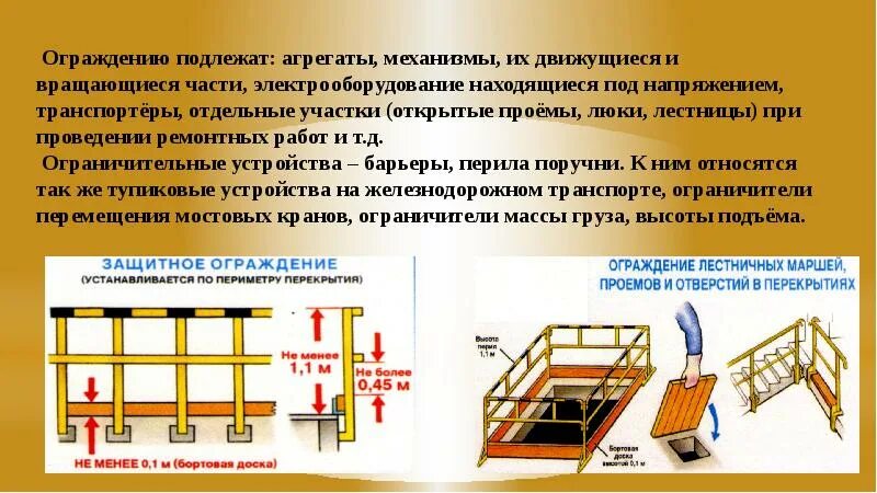 Ограждения движущиеся части. Ограждение движущихся и вращающихся частей механизмов. Требования к ограждениям движущихся частей машин и механизмов. Оградительные защитные устройства. Требования к ограждениям вращающихся и движущихся частей.