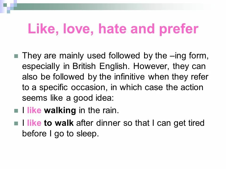 3 предложения like. Like Love hate ing правило. Love like hate правило. Like verb ing в английском языке. Like глагол с ing.
