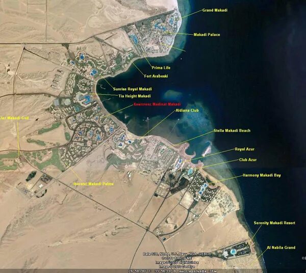 карта отелей хургады макади