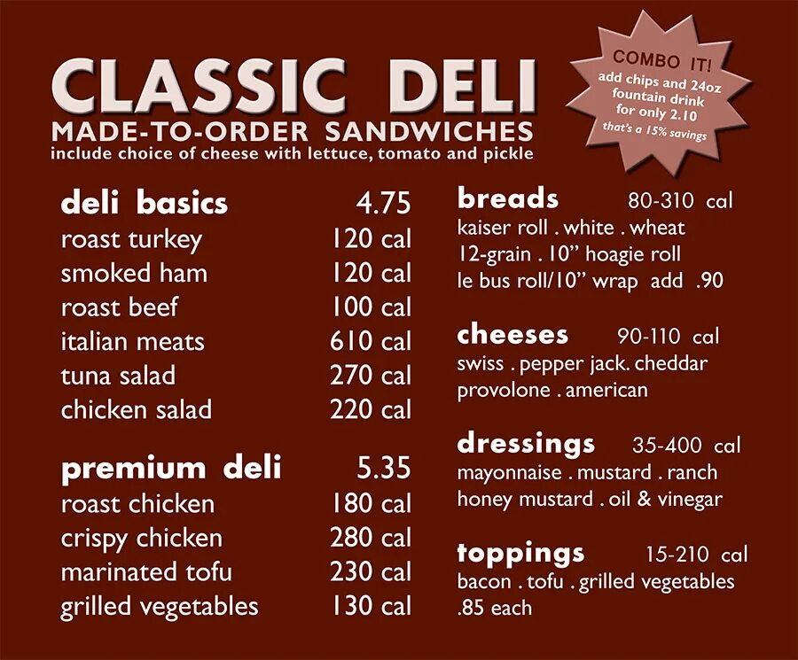 100 menu