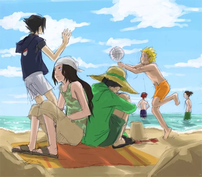Саске и наруто на море. Наруто и хината на пляже. Нарусаку эччи. Комикс пляж. Наруто на пляже.