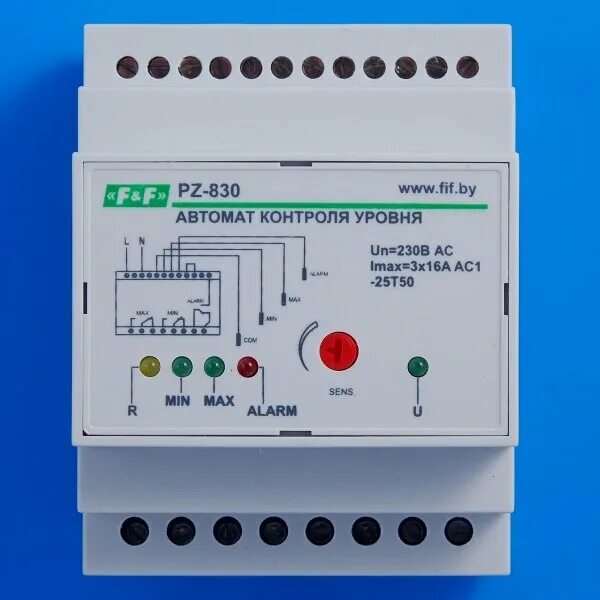 F f автоматика. PZ-830 реле контроля уровня. PZ 830 реле контроля. Автомат контроля уровня PZ-830. Зонд для реле контроля уровня PZ-830.