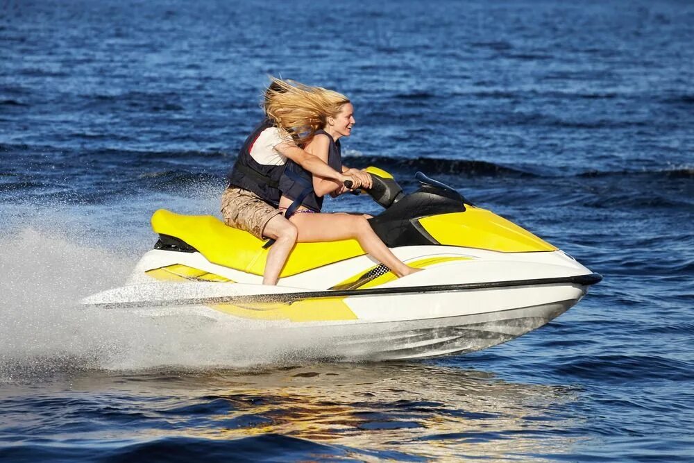 Laura can sail a jet ski