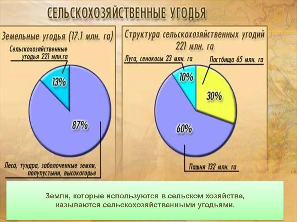 Сельскохозяйственные земли в россии занимают площадь. Структура сельскохозяйственных угодий. Сельскохозяйственные угодья России. Структура сельскохозяйственных угодий РФ. Площадь сельскохозяйственных угодий.