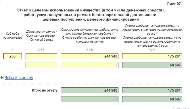 Декларация на прибыль 7 лист