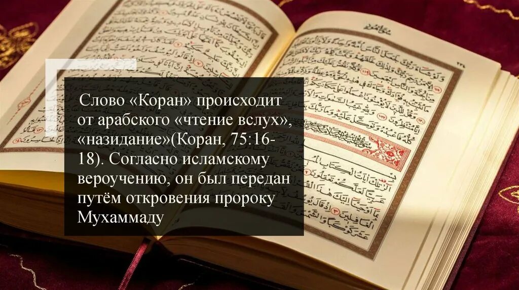 Происходит от арабского. Назидание Коран. Коран слова. Коран вероучения. Коран текст.